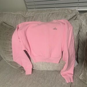 ALO Yoga sweet pink cropped accolade crewneck BNWT